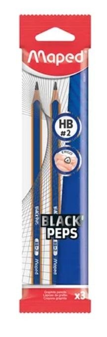 Ołówek Blackpeps blue HB 3szt MAPED