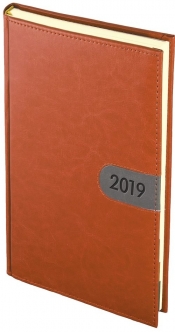 Kalendarz 2019 A4 dzienny przeszywany Saro Brąz