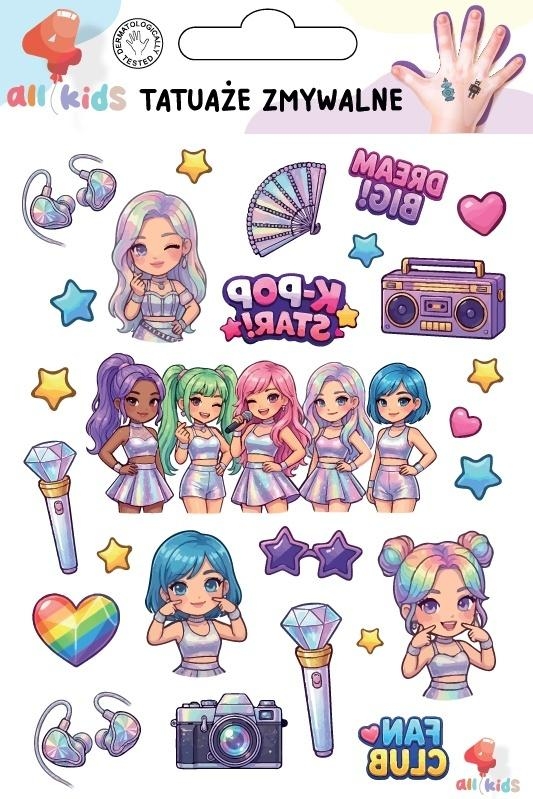 Tatuaże zmywalne dla dzieci K-pop Star