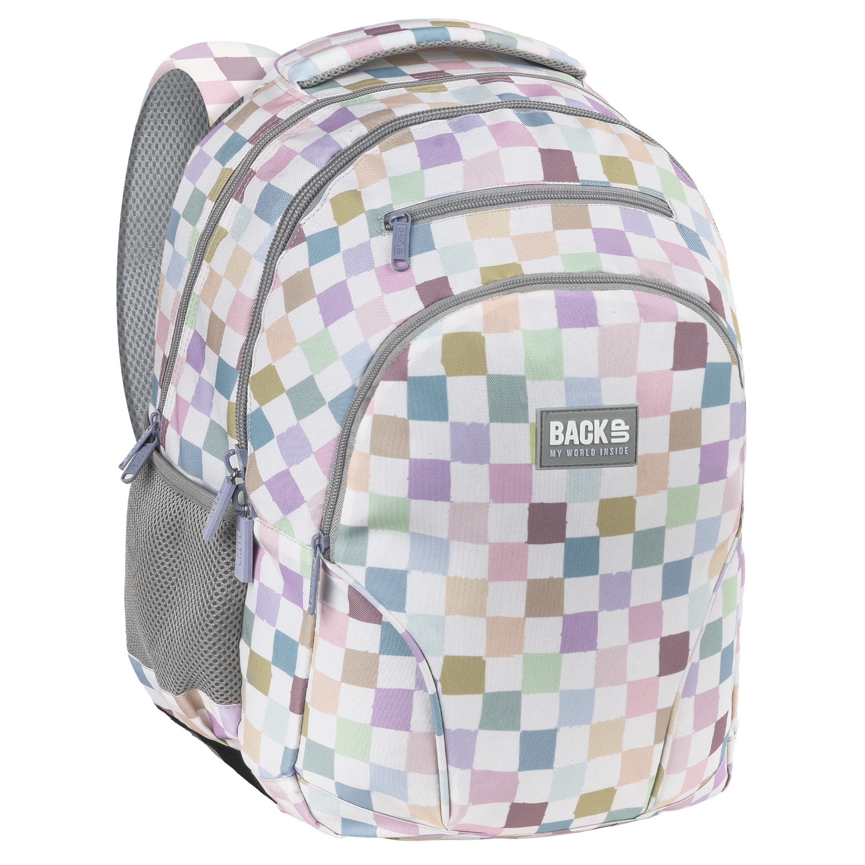 Plecak backup 8 W01 - Pastelowa Kratka