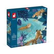 Janod, puzzle artystyczne - Spotkanie tygrysów - 1000 elementów (J02511)