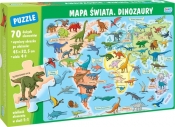 Mapa świata Dinozaury Puzzle 70 elementów