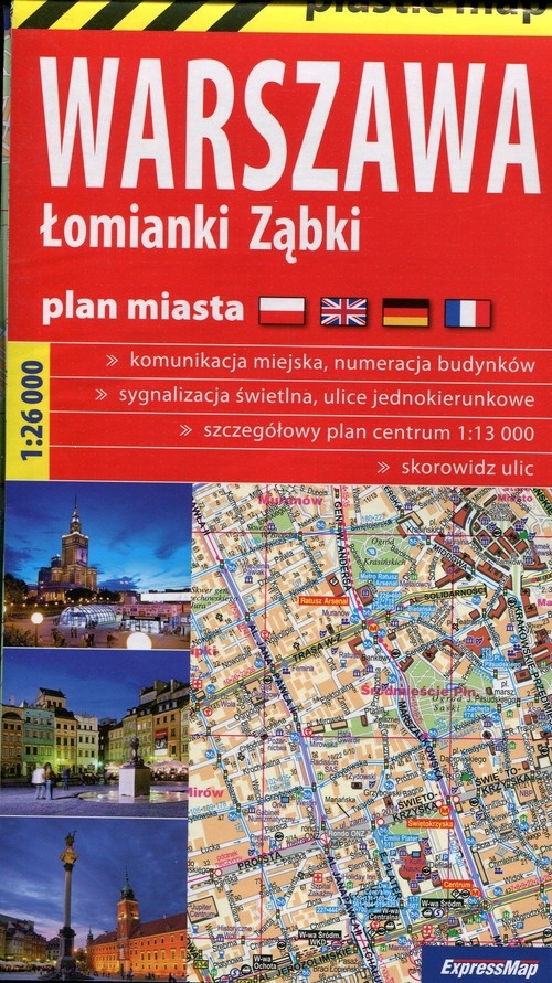 Warszawa foliowany plan miasta 1:26 000