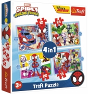 Trefl, puzzle 4w1 (12,15,20,24) - Ekipa Spidey'a (34611)