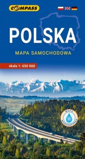 POLSKA laminowana mapa samochodowa 1:650 000