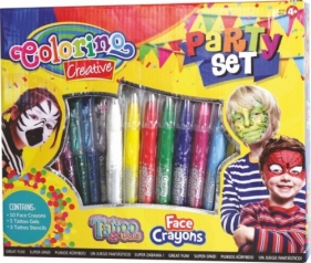 COLORINO CREATIVE ZESTAW "PARTY SET" 10SZT PASTELI KREDOWYCH DO WŁOSÓW