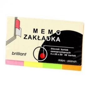 Zakładka 4x20x50 4 kolory po 40 kartek.