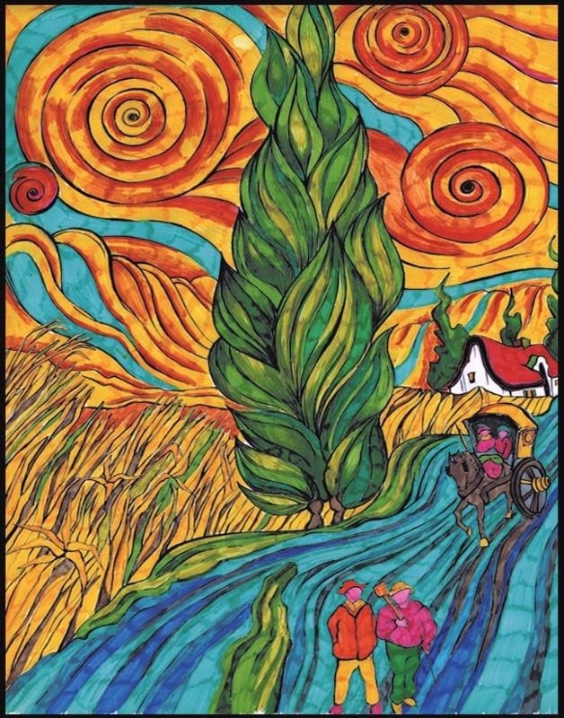 Kolorowanka Welwetowa 47x35 Van Gogh Droga z ...