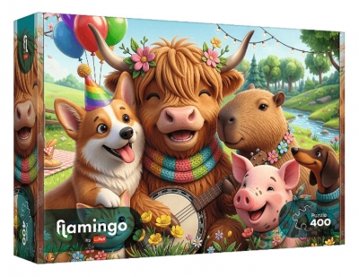 Puzzle 400 Flamingo by Trefl Urodzinowa ekipa