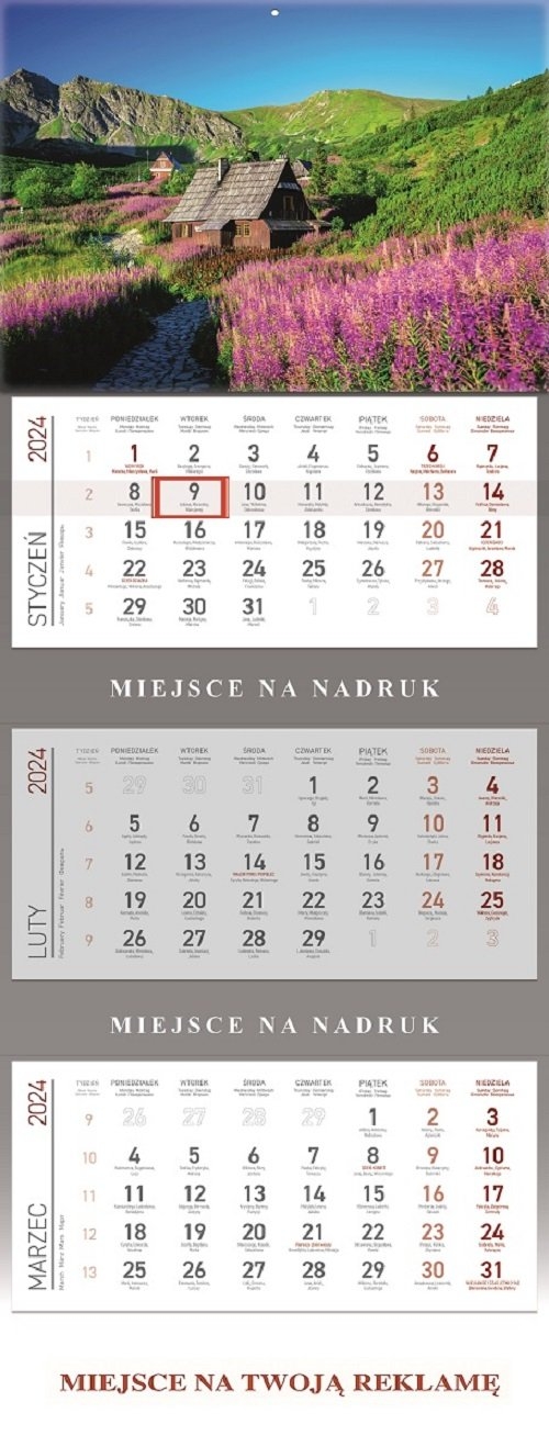 Kalendarz 2024 trójdzielny Hala Gąsienicowa