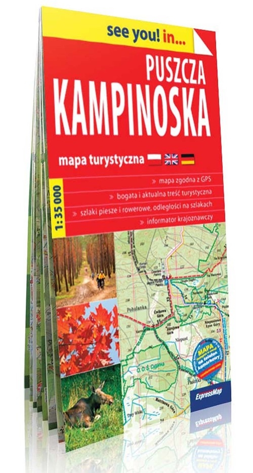 Puszcza Kampinoska, papierowa mapa turystyczna 1:35 000