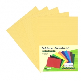 Tektura A4 falista cytrynowa 5szt