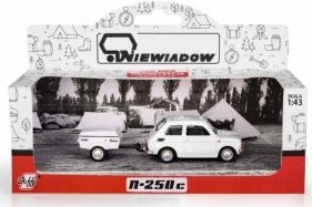 Fiat 126p + przyczepa Niewiadów Krótka biały