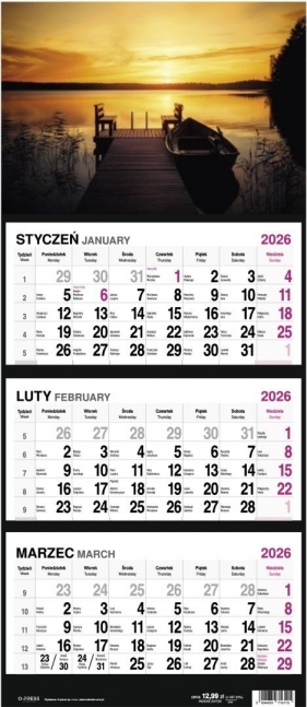 Kalendarz 2026 trójdzielny MIX