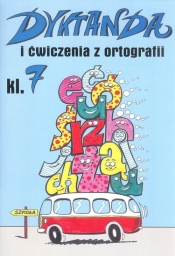 Dyktanda i ćwiczenia z ortografii klasa 7 (Uszkodzona okładka) - Wiesława Zaręba