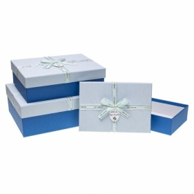 Pudełko prostokątne z kokardą 3szt ROZETTE