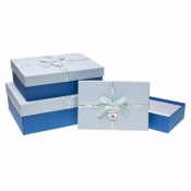 Pudełko prostokątne z kokardą 3szt ROZETTE