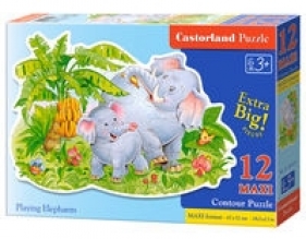 Puzzle maxi konturowe:Playing Elephants 12 elementów (120116)