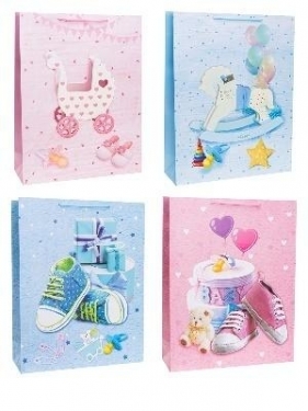 Torebka ozdobna 43x55x15cm szerokie dno mix