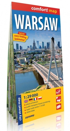 Warsaw City street map 1:29 000