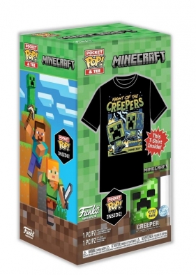 Koszulka i figurka Funko Pocket POP&Tee: Minecraft - Blue Creeper - M (70311)