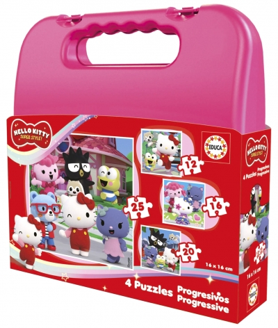 <img src='https://webimage.pl/pics/116/5/d8412668205116.jpg' style='height:440px' /> Puzzle Hello Kitty walizka 12 + 16 + 20 + 25 114117