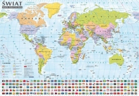 Świat Mapa polityczna i krajobrazowa 1:44 000 000