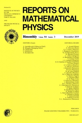 Reports on Mathematical Physics 84/3 Pergamon