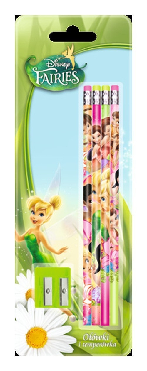 Ołówki Disney Wróżki 4 sztuki z temperówką