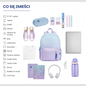 Plecak szkolny Oxford Gradient - lawendowy