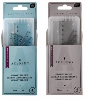 Zestaw geometryczny Academy z linijką 15cm mix