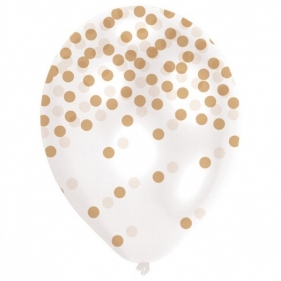 Balony lateksowe Konfetti złote 6 sztuk (9901845)