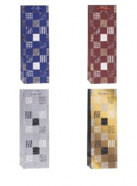 Torebka ozdobna na butelkę 12x35x9cm mix ROZETTE