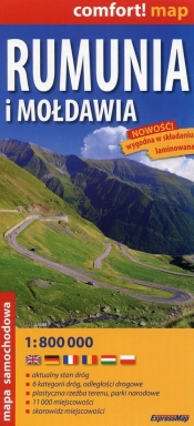 Rumunia i Mołdawia mapa samochodowa 1:800 000