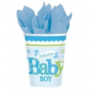 Kubeczki papierowe "Welcome Baby Boy" 8szt.