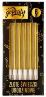Świeczki urodzinowe złote 6szt