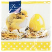 Serwetki Paw Lunch WN - żółto-biały 330 mm x 330 mm (SDL079700)