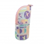 Piórnik stojący Milan Sugar Colibri Pastel szaro-różowy (08146SCL)