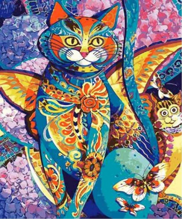 Obraz Malowanie po numerach - Kot ze skrzydłami (NO-1006811)