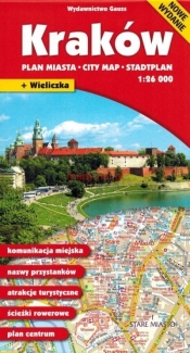 Kraków. Plan miasta w skali 1:26 000 - Praca zbiorowa