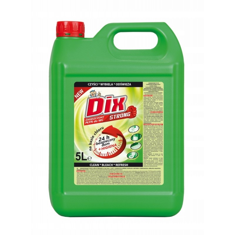 DIX STRONG, Zagęszczony płyn czyszcząco wybielający do WC, 5L.