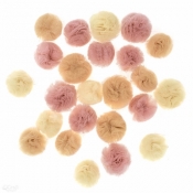 Pompony tiulowe nude mix 24 szt.