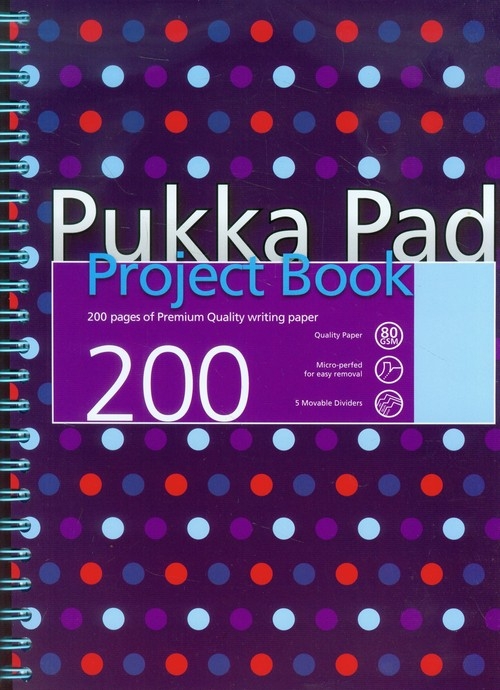 Kołozeszyt A4 Pukka Pad Dots projektowy w kratkę 200 stron niebieski