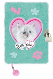 Pamiętnik z kłódką włochacz - Pastel Cat, A5, 96 kartek