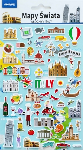Naklejki edukacyjne Mapy świata - Włochy