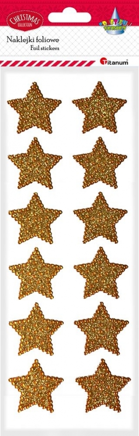 Naklejki kryształki 12 szt - gwiazdki złote