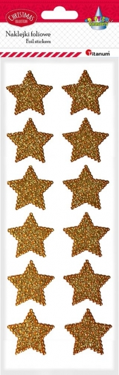 Naklejki kryształki 12 szt - gwiazdki złote