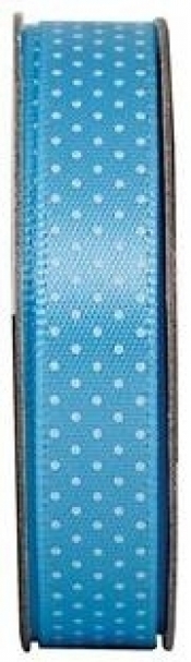 Tasiemka satynowa w kropki 3 m Anitas soothing blue