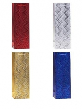 Torebka ozdobna na butelkę 12x36x9cm mix ROZETTE