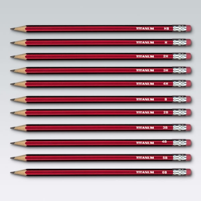 Ołówek techniczny z gumką 3H Titanum 12szt.